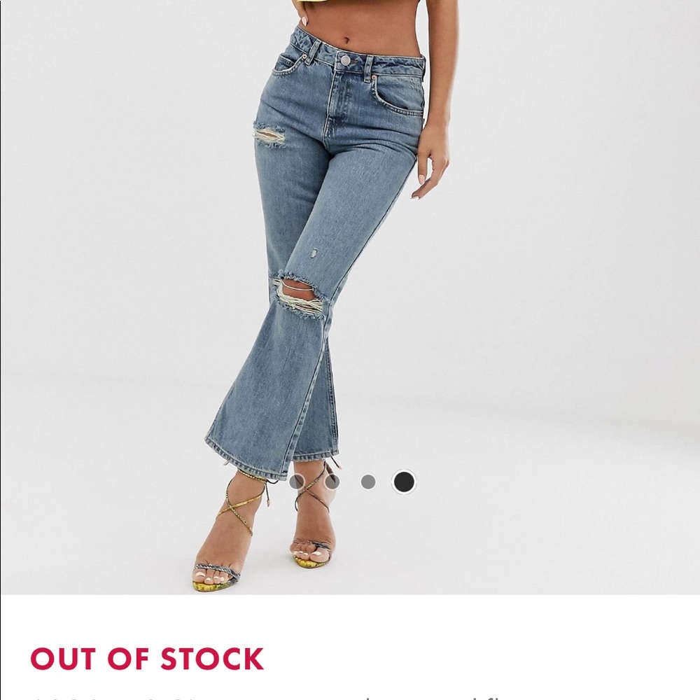 ASOS high waist cropped flare jeans